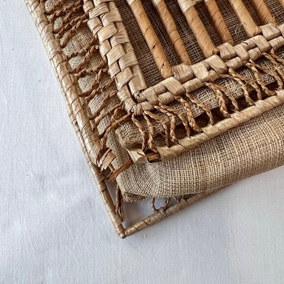 Vintage Butterfly Boho Raffia Straw Tote Back Handbag Peoples Republic of China - Picture 6 of 7